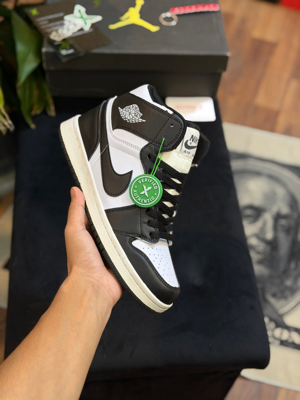 Jordan 1 High Panda ( Black ) ( Premium Packing )