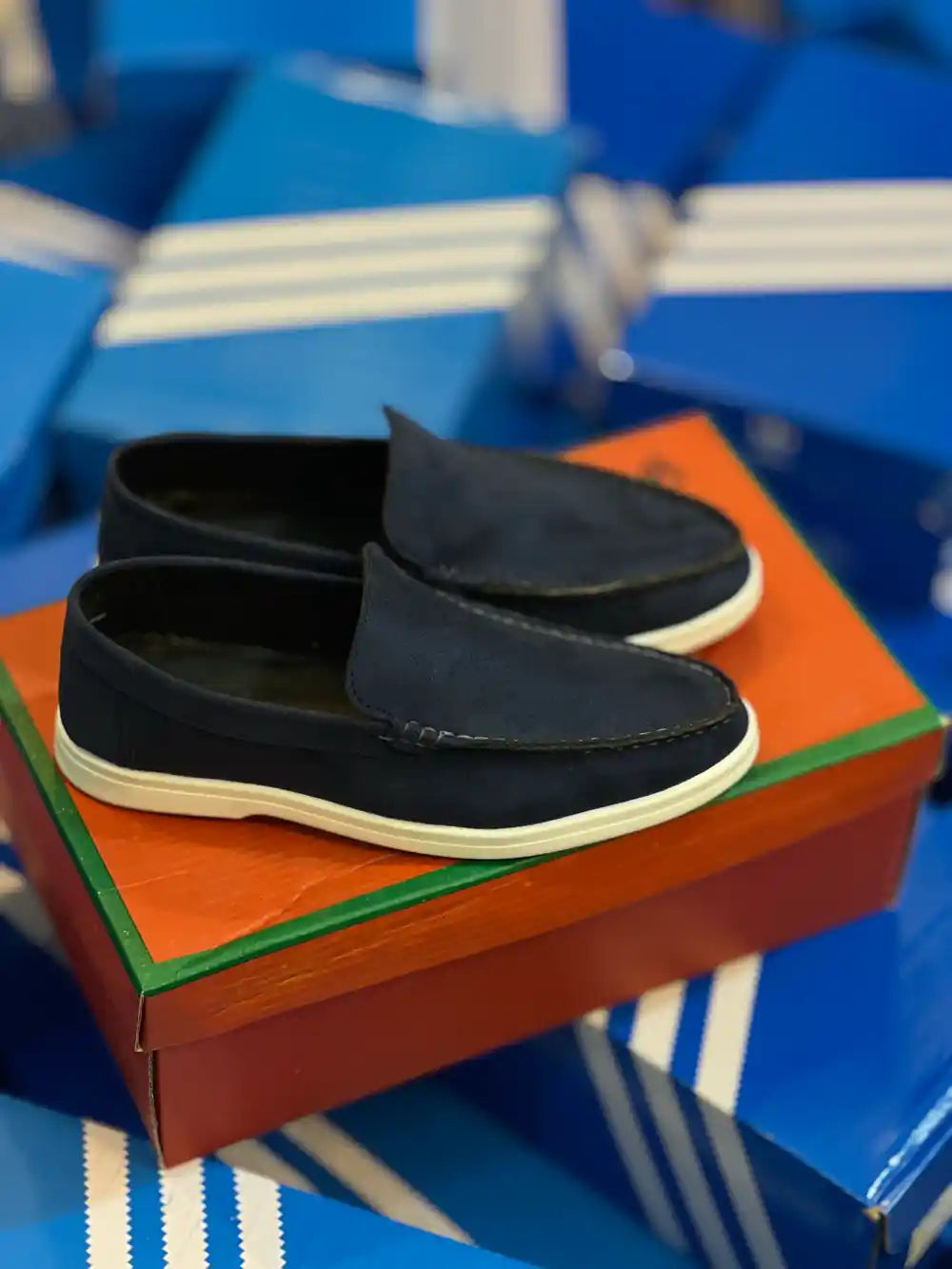 LORO PIANA Summer Walk Suede Loafers (Navy Blue) ( Standard Batch )