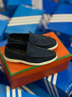 LORO PIANA Summer Walk Suede Loafers (Navy Blue) ( Standard Batch )