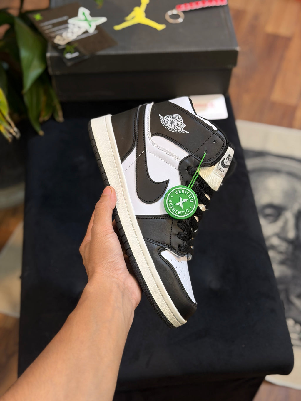 Jordan 1 High Panda ( Black ) ( Premium Packing )