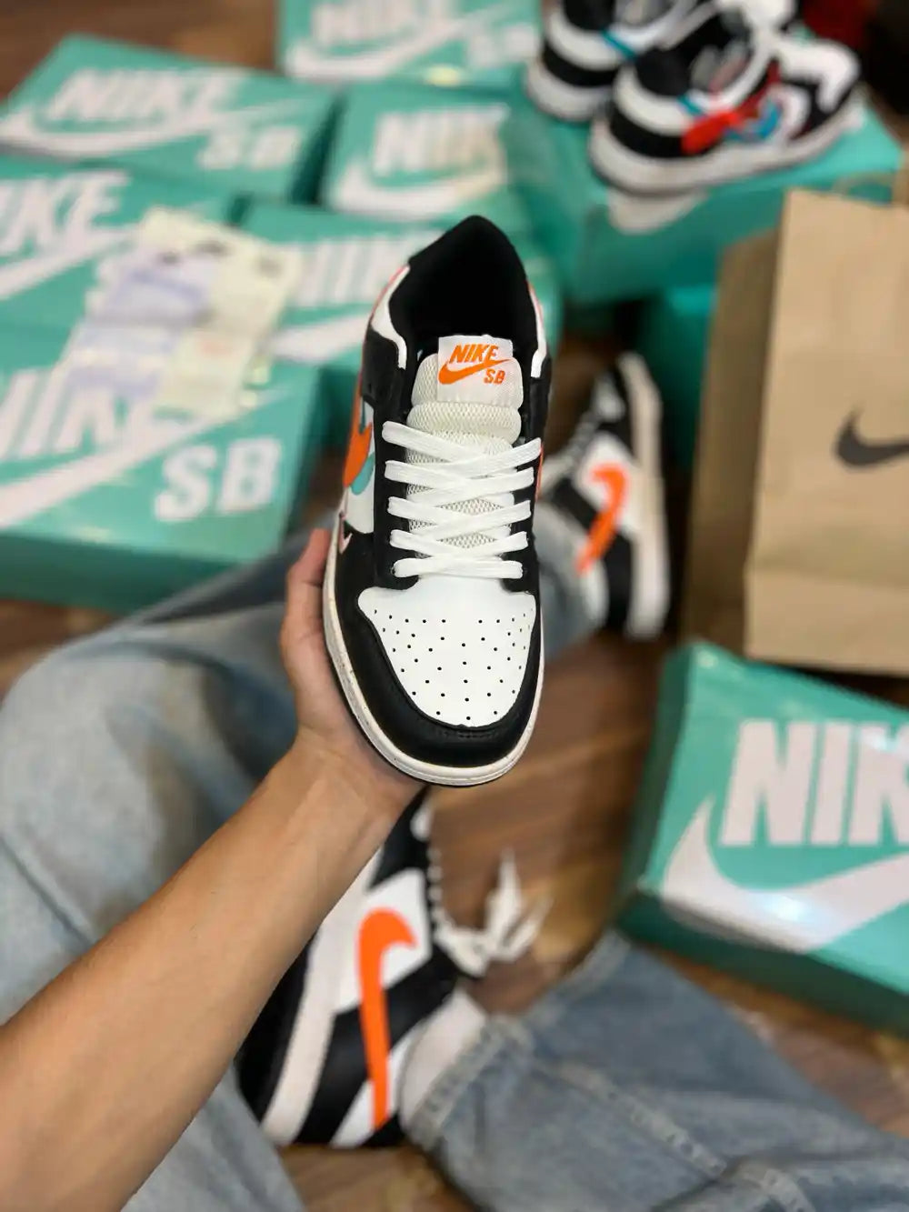 Nike Dunk low ‘Multiple Swooshes’ (Orange Swoosh)
