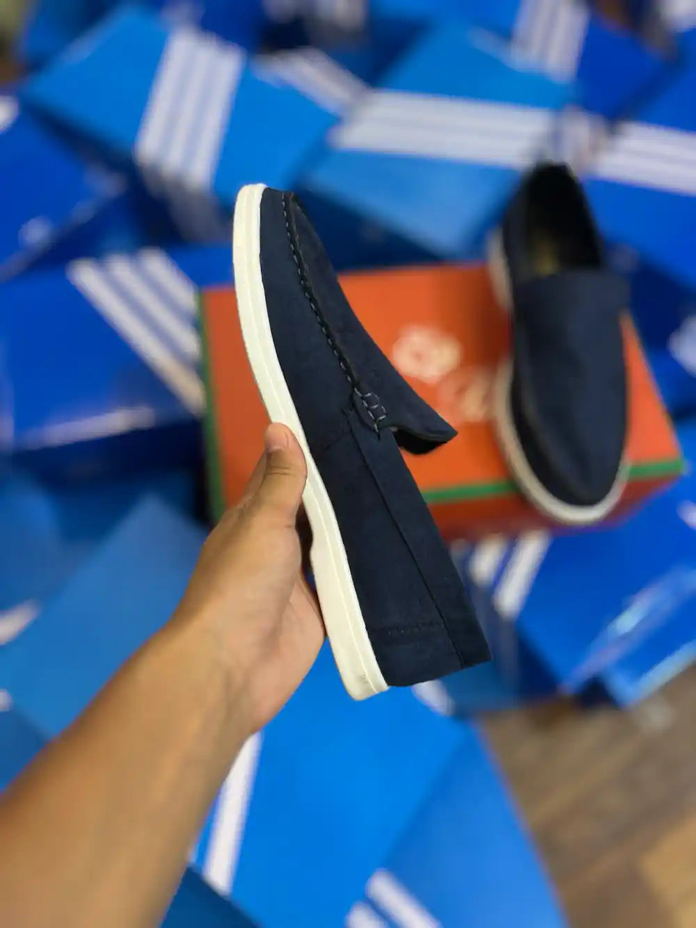 LORO PIANA Summer Walk Suede Loafers (Navy Blue) ( Standard Batch )