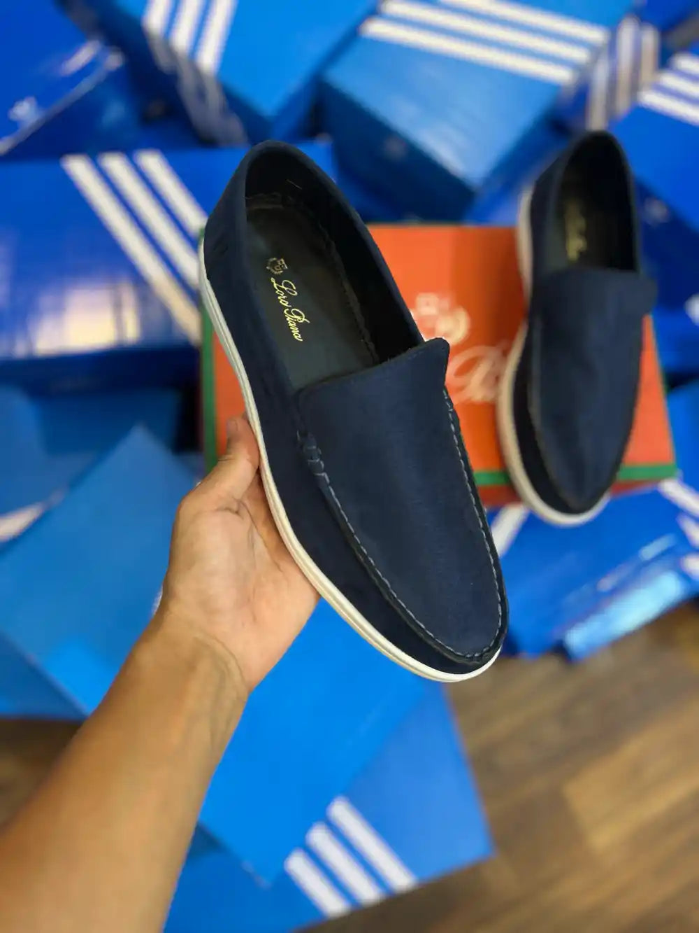 LORO PIANA Summer Walk Suede Loafers (Navy Blue) ( Standard Batch )