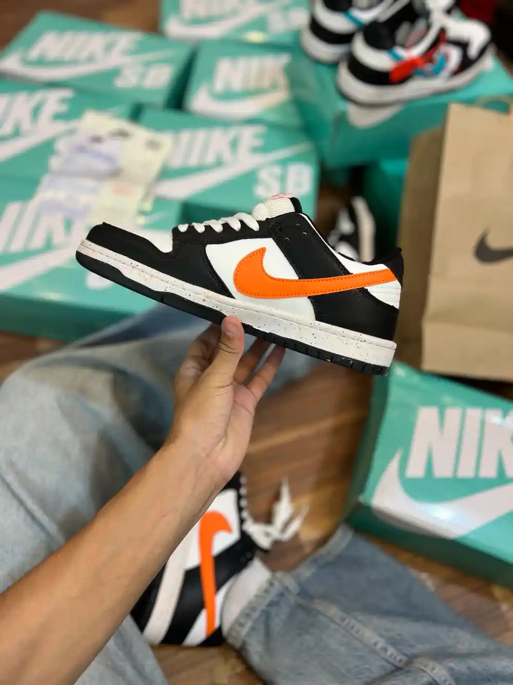 Nike Dunk low ‘Multiple Swooshes’ (Orange Swoosh)