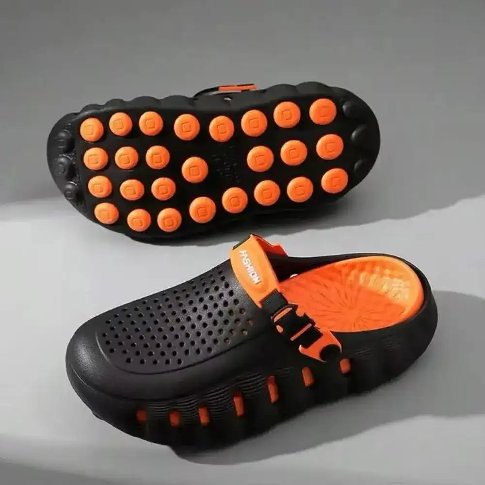EVA Medicated Crocs ( black & Orange ) (PREMIUM +)