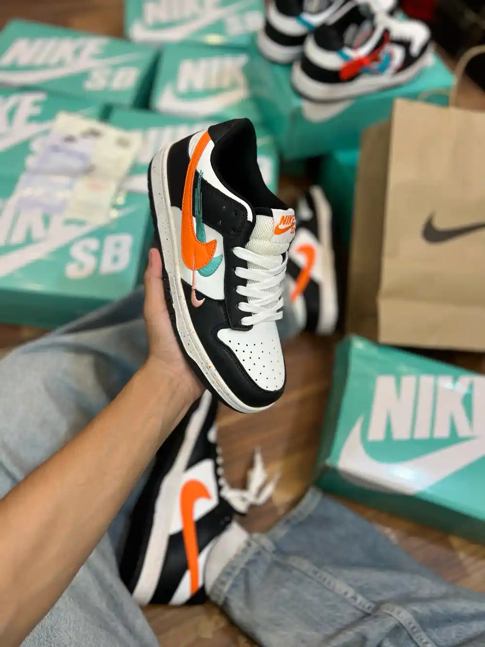 Nike Dunk low ‘Multiple Swooshes’ (Orange Swoosh)