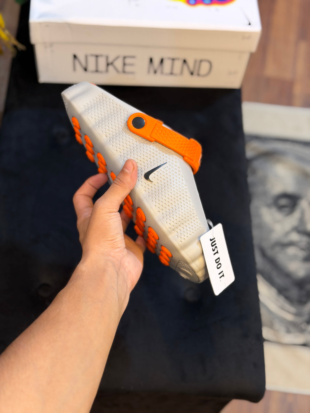 Nike Mind 001 Slide ( Grey/Orange )