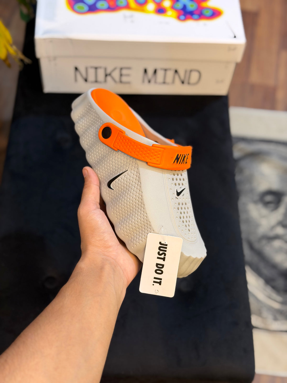 Nike Mind 001 Slide ( Grey/Orange )