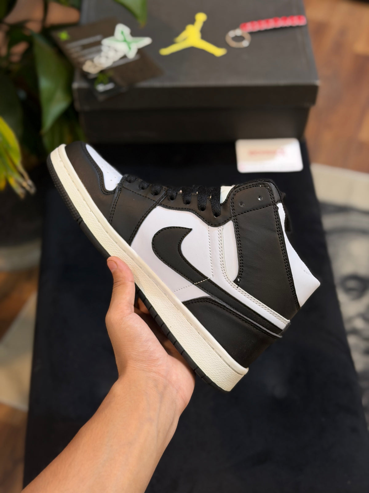 Jordan 1 High Panda ( Black ) ( Premium Packing )