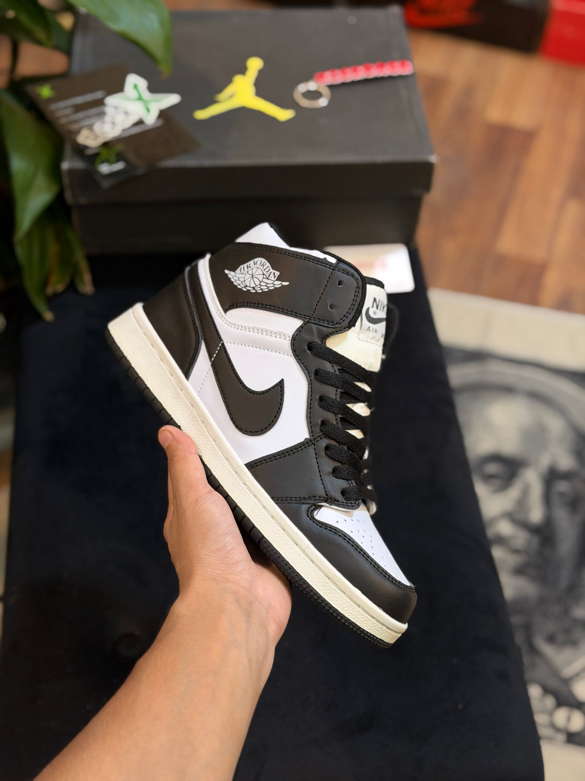 Jordan 1 High Panda ( Black ) ( Premium Packing )