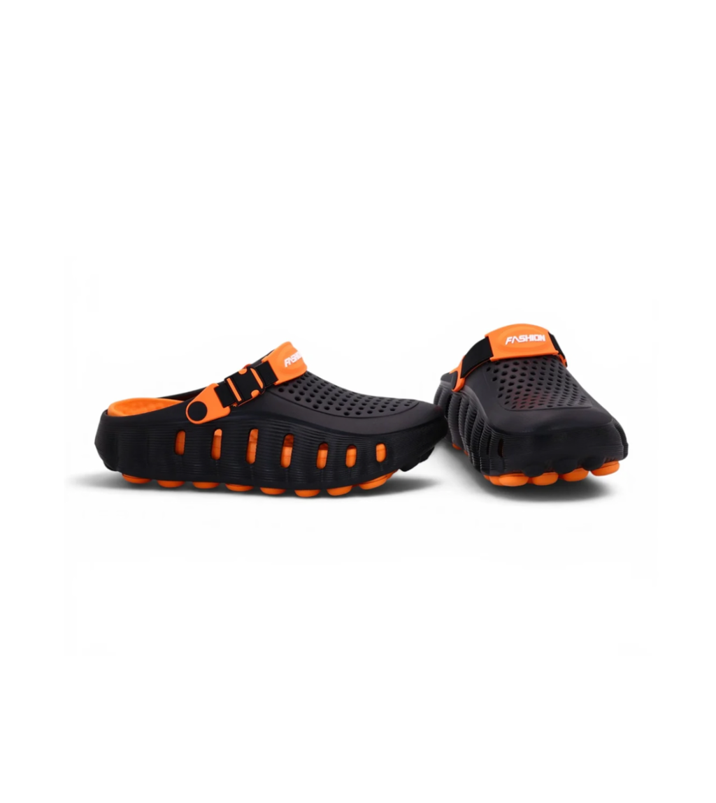EVA Medicated Crocs ( black & Orange ) (PREMIUM +)